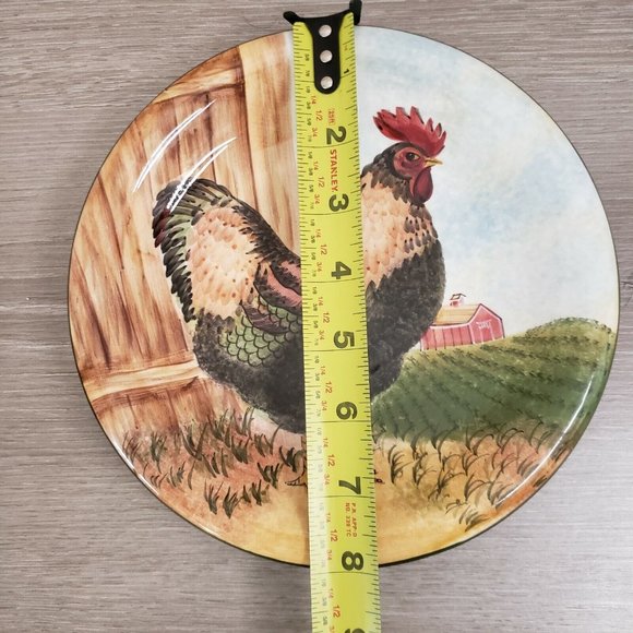David Carter Brown Set of 2 On The Farm 8 Inch Rooster/Hen Plates-Sakura - Picture 7 of 7